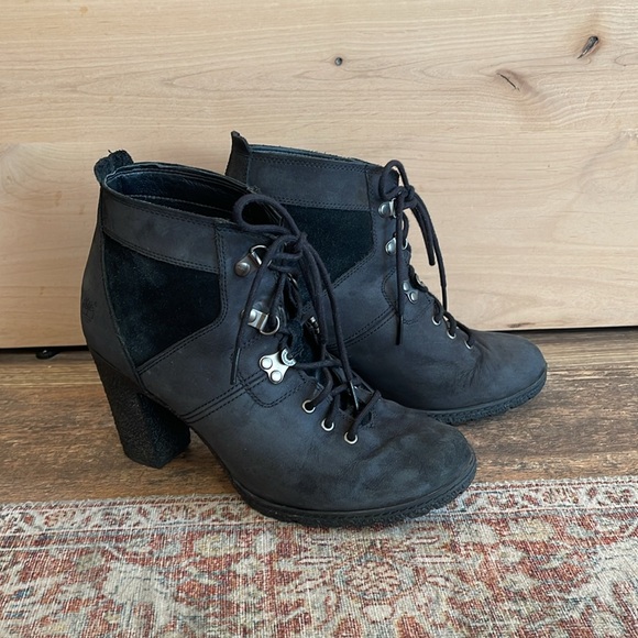 Timberland Glancy Field women’s high heel ankle bootie black size 10 - Picture 5 of 11